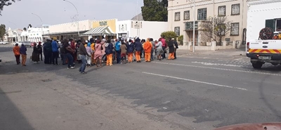 Disgruntled residents gathered outside municipal offices