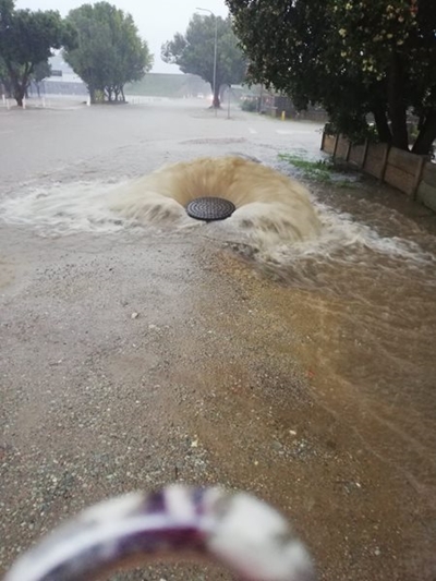 Contaminated sewage water in streets can pose a health hazard due to floods