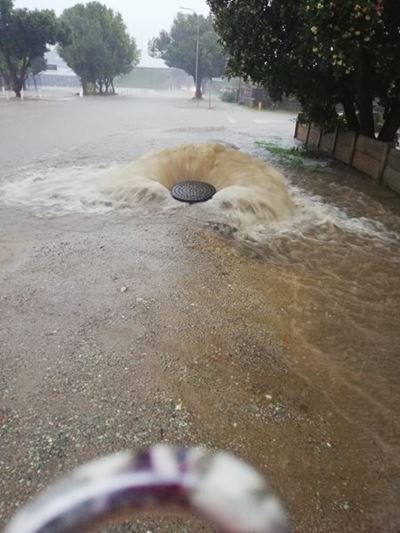 Contaminated sewage water in streets can pose a health hazard due to floods