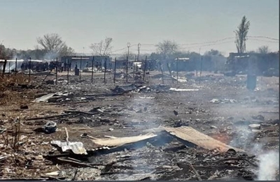 Ekurhuleni land grabbers accuse officials of burning their belongings