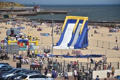 Child dies after jumping castle on beach explodes