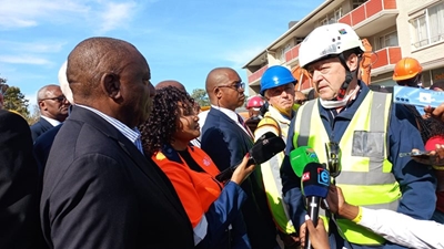 President Cyril Ramaphosa visits George building collapse site