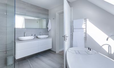 Lighting and mirrors in bathrooms