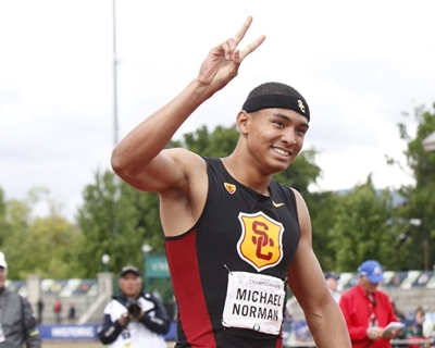 Michael Norman: American breaks world indoor 400m record in only third race