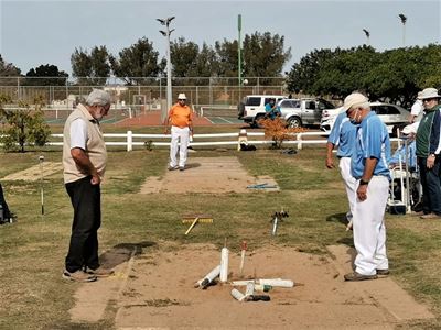 Jukskeispelers vier Vrouemaand