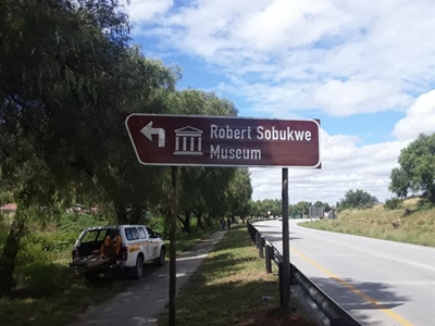 Museum signage stolen