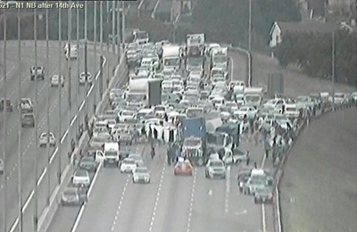 13 injured in multiple vehicle collision