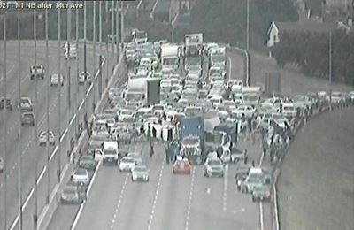 13 injured in multiple vehicle collision