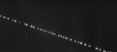 Strange sighting in Wilderness were Elon Musk satellites 