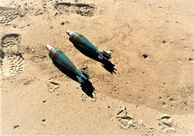 Mortars found in refuse bags