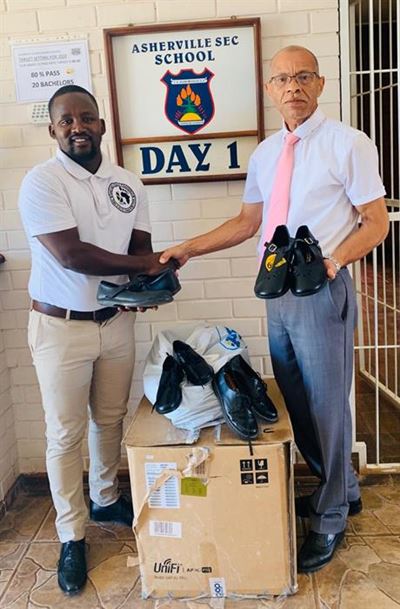 School receives gift of shoes