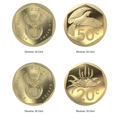 Designs of SA’s new circulation coins