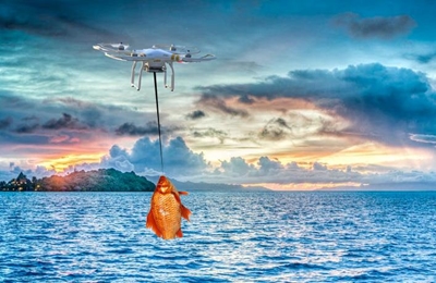 Illegal to fish with drones