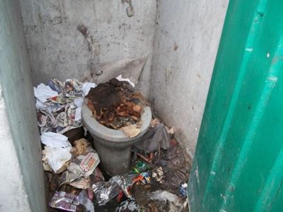 Toilets blocked for nearly a year