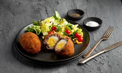 What’s for dinner? Scotch eggs and salad