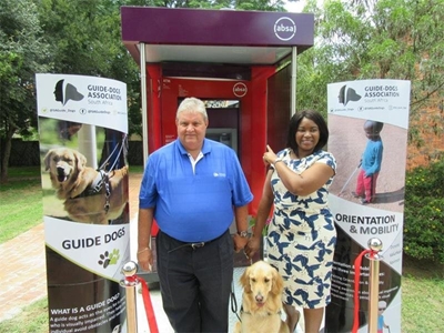 Guide-dogs are trained to assist visually impaired at ATMs
