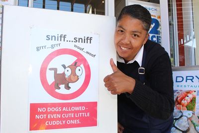 Animals prohibited on food premises