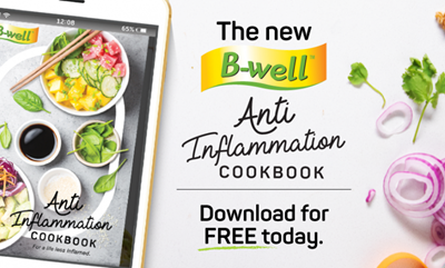 Reduce your inflammation with the FREE B-well Anti-Inflammatory Cookbook