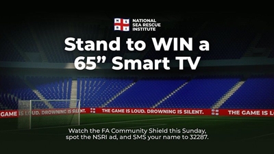 NSRI launches powerful drowning prevention message at Wembley during FA Community Shield