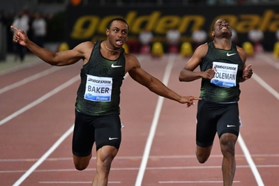 Baker dominates Coleman again to win 100m in Rome