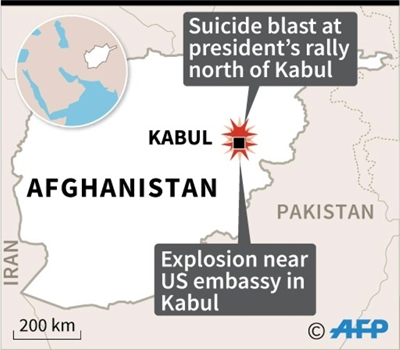 Blast near Afghan presidential rally kills at least 24
