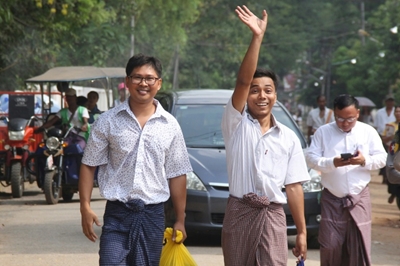Myanmar frees two Reuters journalists in amnesty