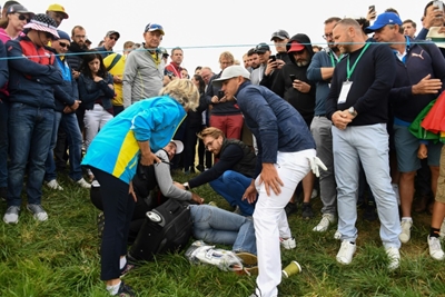 Organisers "offer support" as Ryder Cup fan blinded by tee shot