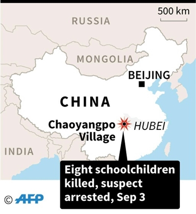 8 schoolchildren killed in China, suspect arrested: official