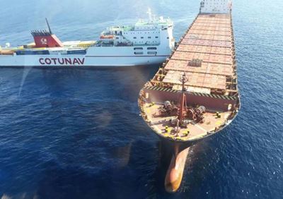 Fuel cleanup begins after cargo ships collide off Corsica