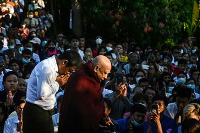 Monk's reappearance brings solace in coup-hit Myanmar