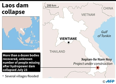 Bodies of 17 recovered after Laos dam disaster