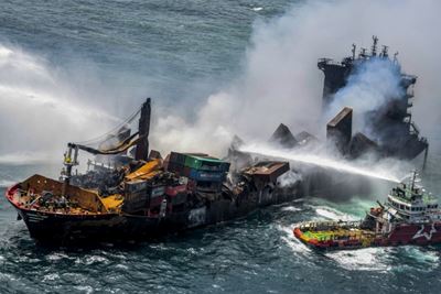 Crippled ship at risk of sinking off Sri Lanka