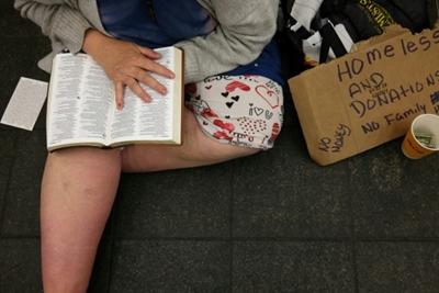 New York's homeless flock to empty subway trains