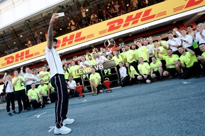 Hamilton inspired to victory by brave cancer boy