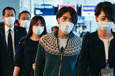Japan's former princess Mako arrives in New York with husband