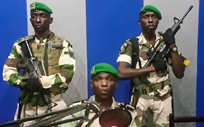Gabon officers stage apparent coup bid as president abroad