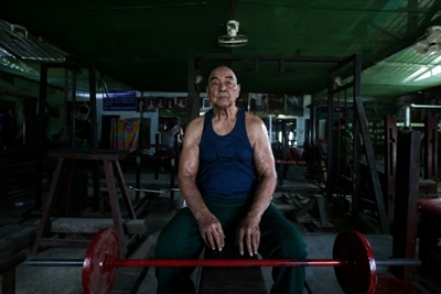 Ripped not RIP'd: Myanmar's former 'Mr Burma' still pumping iron at 91