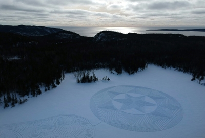 One step at a time: Canadian creates spectacular 'snowshoe art'