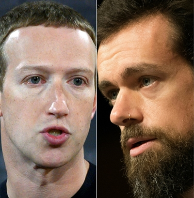 Facebook, Twitter CEOs back before Congress Tuesday