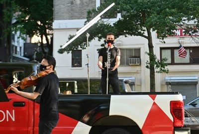 NY Philharmonic is back, pandemic-style -- playing in the streets