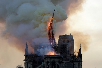 Fire ravages Notre-Dame cathedral in Paris