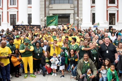 Springboks celebrate victory at legendary Mandela site