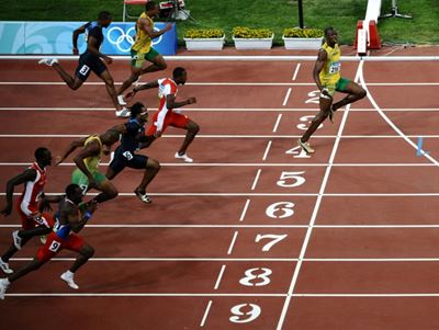 Bolt goes viral with 'social distancing' Olympic photo