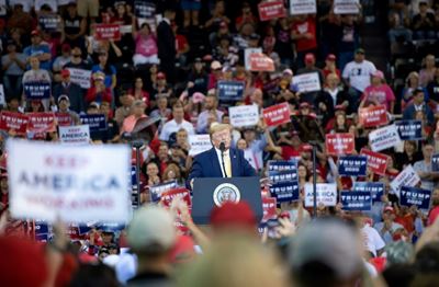 Trump violently attacks media figures in supporter's event meme: NYT
