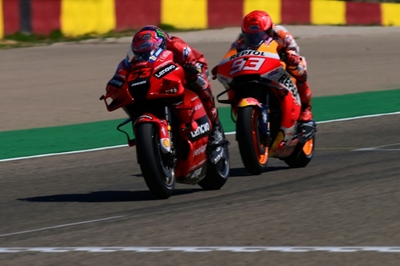 Ducati's Bagnaia masters Marquez to open MotoGP account