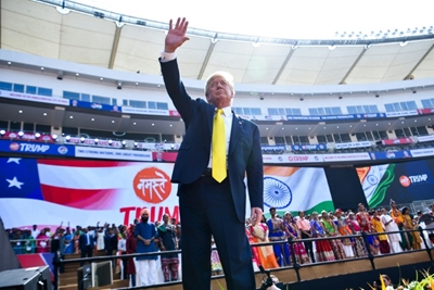 Virus prevents play at Trump-opened world's biggest cricket stadium