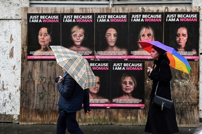 Italy street art batters faces of famous women 