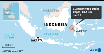 Hotel collapses, at least three dead in Indonesia quake: official