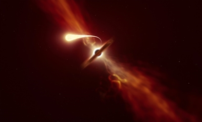 Telescopes capture supermassive black hole devouring star