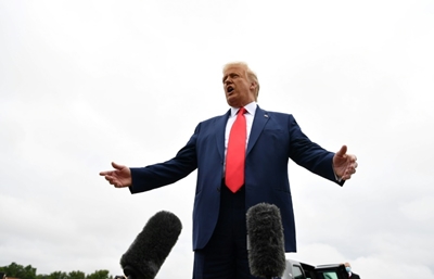 Men in black? Dark shadows? Trump hits full conspiracy theory mode